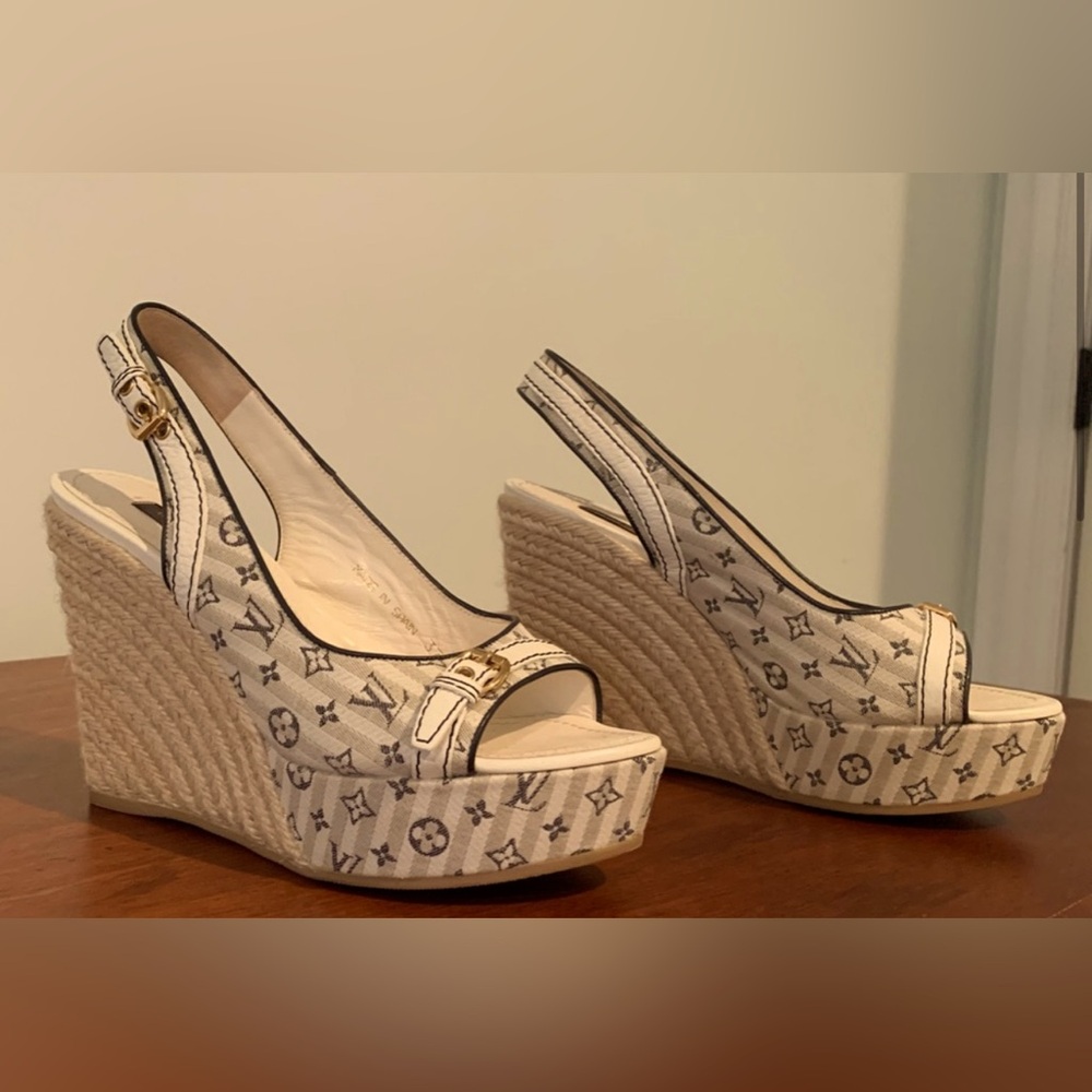 Louis Vuitton Espadrille Wedges 37.5